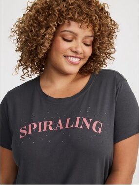 torrid Charcoal Tee with Pink 'Spiraling' Graphic